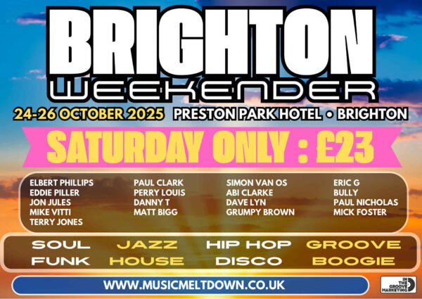 Brighton weekender oct 2025 Saturday pass only